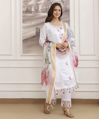 White color beautiful kurti set 5