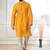 Yellow color jacquard silk fabric designer embroidered kurta payjama for men's