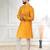 Yellow color jacquard silk fabric designer embroidered kurta payjama for men's
