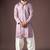 Lavendar color beautiful printed silk fabric ceremonial men's kurta payjama