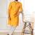 Yellow color jacquard silk fabric designer embroidered kurta payjama for men's