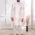 White color jacquard silk fabric embroidered kurta payjama for men's