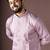 Lavendar color beautiful printed silk fabric ceremonial men's kurta payjama