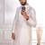 White color jacquard silk fabric designer embroidered kurta payjama for men's