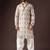 Cream color beautiful printed blended cotton fabric ceremonial men's kurta payjama
