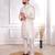 White color jacquard silk fabric designer embroidered kurta payjama for men's