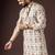 Cream color beautiful printed blended cotton fabric ceremonial men's kurta payjama