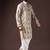 Cream color beautiful printed blended cotton fabric ceremonial men's kurta payjama