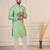 Pista color jacquard silk fabric designer embroidered kurta payjama for men's