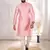 Pink color jacquard silk fabric embroidered kurta payjama for men's