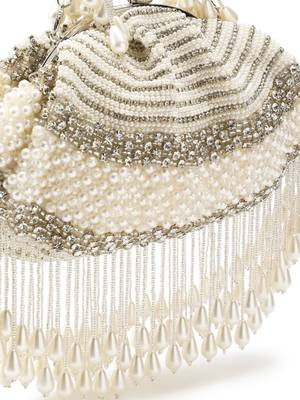 opal thread pearl white & silver pearl embellished velvet clutch 9