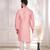 Pink color jacquard silk fabric designer embroidered kurta payjama for men's
