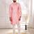 Pink color jacquard silk fabric designer embroidered kurta payjama for men's