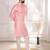 Pink color jacquard silk fabric designer embroidered kurta payjama for men's