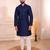 Blue color jacquard silk fabric designer embroidered kurta payjama for men's