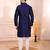 Blue color jacquard silk fabric designer embroidered kurta payjama for men's