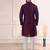 Wine color jacquard silk fabric designer embroidered kurta payjama for men's