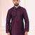 Wine color jacquard silk fabric designer embroidered kurta payjama for men's