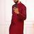 Maroon color jacquard silk fabric designer embroidered kurta payjama for men's