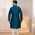 Teal color jacquard silk fabric designer embroidered kurta payjama for men's