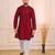 Maroon color jacquard silk fabric designer embroidered kurta payjama for men's