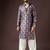 Dark grey color beautiful printed blended cotton fabric ceremonial men's kurta payjama