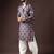 Dark grey color beautiful printed blended cotton fabric ceremonial men's kurta payjama