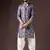 Dark purple color beautiful printed blended cotton fabric ceremonial men's kurta payjama