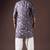 Dark purple color beautiful printed blended cotton fabric ceremonial men's kurta payjama