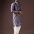Dark purple color beautiful printed blended cotton fabric ceremonial men's kurta payjama
