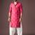 Pink color beautiful printed viscose  fabric ceremonial men's kurta payjama