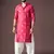 Pink color beautiful printed viscosee fabric ceremonial men's kurta payjama