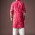Pink color beautiful printed viscose  fabric ceremonial men's kurta payjama
