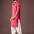 Pink color beautiful printed viscose  fabric ceremonial men's kurta payjama