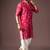 Pink color beautiful printed viscose  fabric ceremonial men's kurta payjama