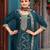 Blue color viscose jacquard designer woven and embroidered salwar kameez