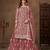 Pink color elegant net fabric designer embroidered palazzo suit