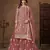 Pink color elegant net fabric embroidered palazzo suit