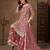 Pink color elegant net fabric designer embroidered palazzo suit