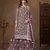 Lavender color elegant net fabric embroidered palazzo suit