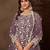 Lavender color elegant net fabric designer embroidered palazzo suit