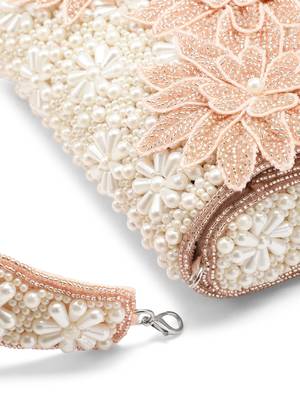 blush & bead dusty pink & pearl white floral cutwork embellished velvet clutch 7
