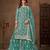 Sea green color elegant net fabric designer embroidered palazzo suit