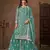 Sea green color elegant net fabric embroidered palazzo suit
