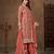 Peach color elegant net fabric designer embroidered palazzo suit