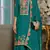 Teal color beautiful embroidered chinon fabric palazzo dress