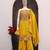 Yellow color beautiful embroidered chinon fabric palazzo dress