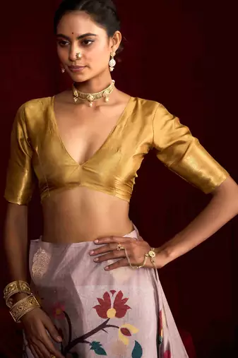 yellow soft silk blend graceful partywear saree