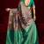 green color soft silk blend fabric graceful partywear saree