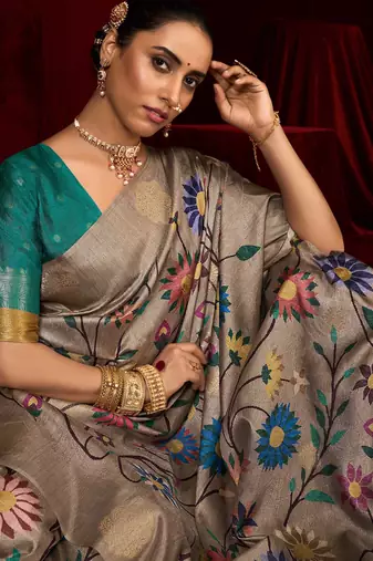 green soft silk blend graceful partywear saree